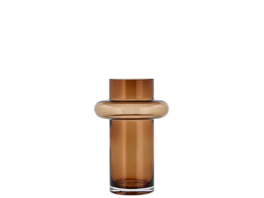 Vase Tube 25 cm Amber Glass