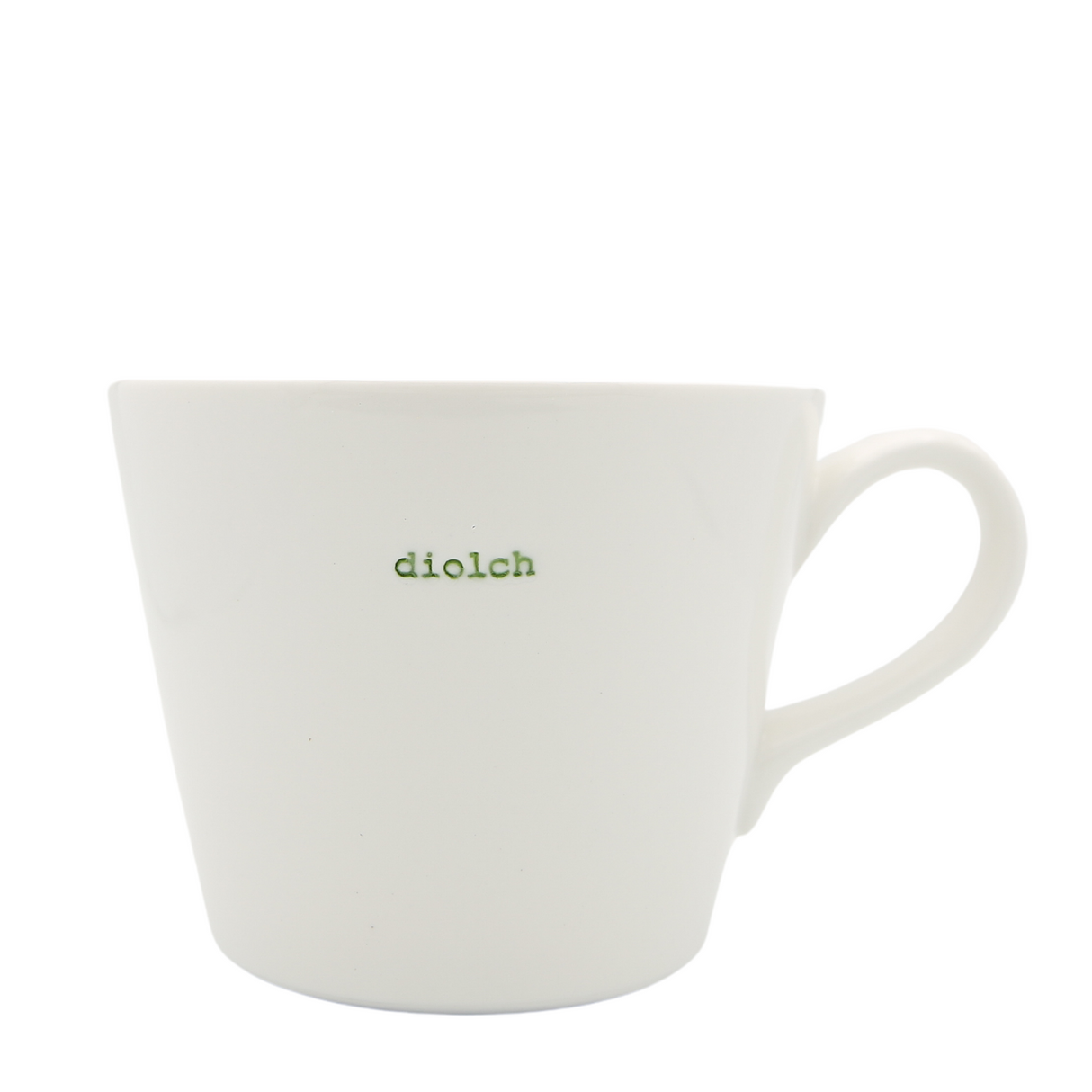 Keith Brymer Jones Bucket Mug 350ml - diolch (green) (Welsh Range)