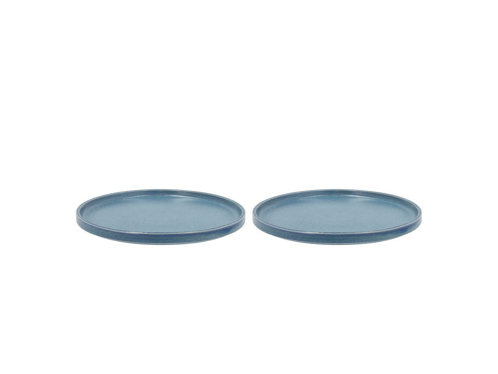 Lunch plate Fjord 20.5 cm 2 pcs Blue Porcelain