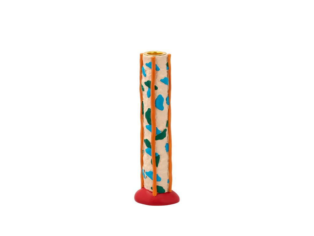 Candlestick Styles 6x5x21cm Blue/Orange