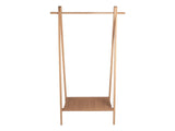 Clothes Rack Ebern 92x39x153cm White washed Solid Oak/Jute