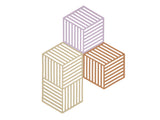 Trivet Hexagon 3 pcs Lupine/Warm Sand/Light Terracotta