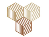 Trivet Hexagon 3 pcs Khaki/Warm sand/Almond