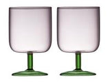 Wine glass Torino 30 cl 2 pcs Pink/Green