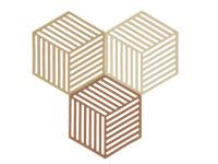 Trivet Hexagon 3 pcs Khaki/Warm sand/Almond