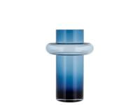 Vase Tube 30 cm Dark Blue Glass