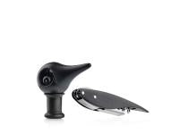 Corkscrew and wine stopper Rocks Black