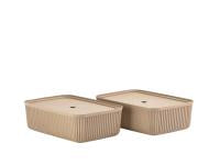 Storage box Pulp 48 x 32 cm 2 pcs Natural Brown