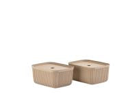 Storage box Pulp 32 x 23 cm 2 pcs Natural Brown