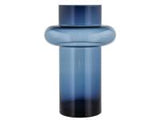 Vase Tube 40 cm Dark Blue Glass