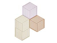 Trivet Hexagon 3 pcs Lupine/Warm Sand/Light Terracotta